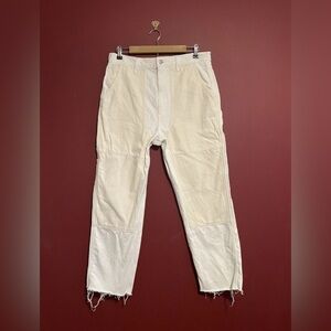 Madewell Womens 31 Carpenter Jeans Straight Leg Two Tone Workwear Edition White